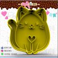 110-Gatito-con-corazon.jpg Cat heart cookie cutter with heart - Cat heart cookie cutter