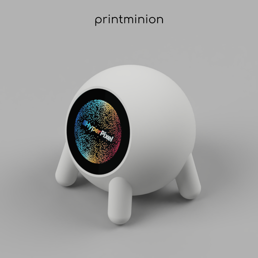 Sphere Enclosure w. straight long legs (M3O103) for pimoroni HyperPixel 2.1 round Touch and *Raspberry Pi* 3D model