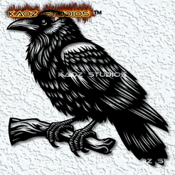 project_20231025_2056119-01.png cuervo en rama arte de la pared cuervo decoración de la pared 2d arte pájaro