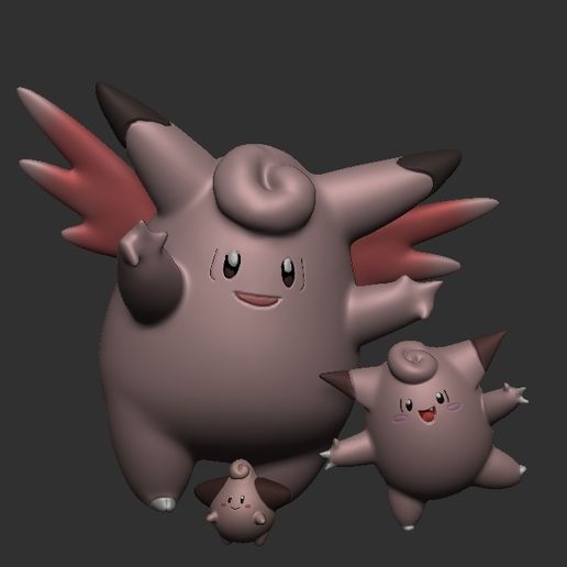 STL file pokemon cleffa, clefairy, clefable・Model to download and 3D ...