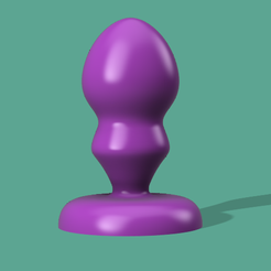 50mm.png Fichier STL gratuit DOUBLE HUMP BUTT PLUG - OBLONG AVEC UN TWIST (50MM)・Modèle à télécharger et à imprimer en 3D