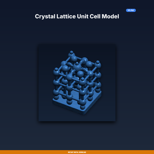 Crystal Lattice Unit Cell Model - 3D Printable STL File