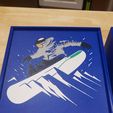 SnowBoarder-Make.jpg Abstract Snow Boarder design on card box lid with snowboarder modeled in for easy in software painting