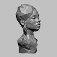 04.jpg african low poly modern female bust 3D print model