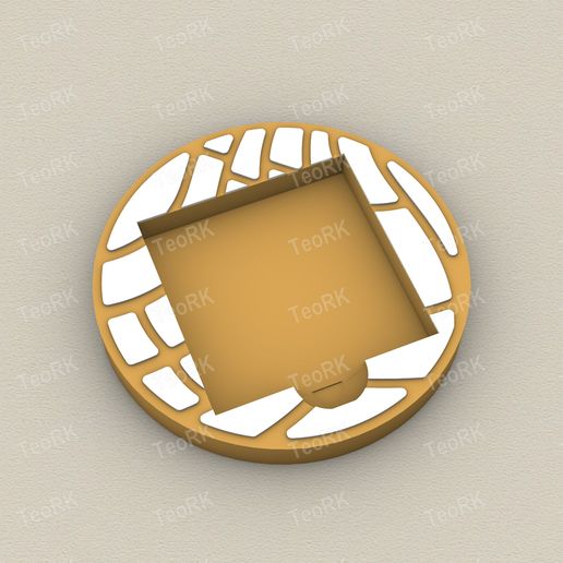 Post-It, Sticky Note Holder Circle Concha - 3MF pre-painted , STL