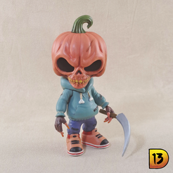 Skull-scarecrow-12.png Fichier 3D MINIPRINT R008 - ÉPOUVANTAIL À TÊTE DE MORT AVEC LANTERNE・Design pour imprimante 3D à télécharger