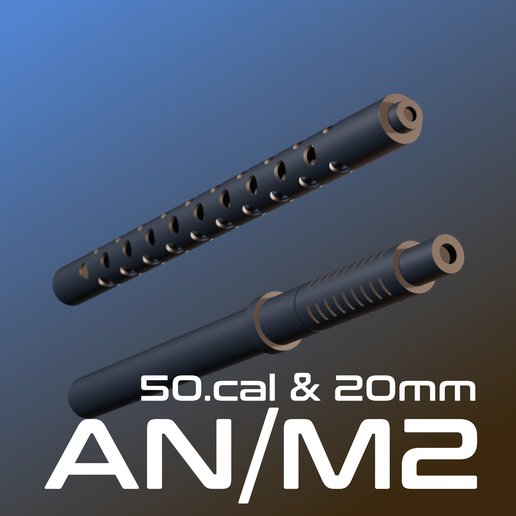 🔫 AN/M2 Browning 50.cal and Hispano-Suiza HS.404 20mm Gun barrel
