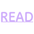 ReadA.stl Read sign for bookshelf
