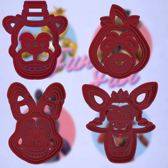 Diapositiva1.png FIVE NIGHTS AT FREDDY'S COOKIE CUTTERS SET X4