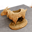 goat-statue-planter.png Indian goat planter pot flower vase stl 3d print file