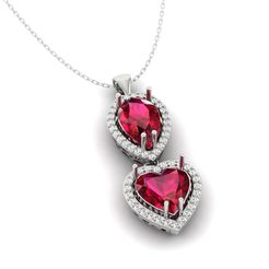 1.jpg Fichier 3D Pendentif en forme de coeur et de poire en diamant rubis P 059・Modèle imprimable en 3D à télécharger