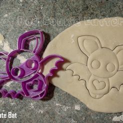 cute bat.JPG STL file Cute Bat Cookie Cutter・3D printing idea to download, FatDogCookieCutters