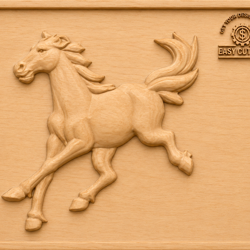 🐎 3D Rearing Bucking Horse Relief Design, Wild Stallion STL File for ...