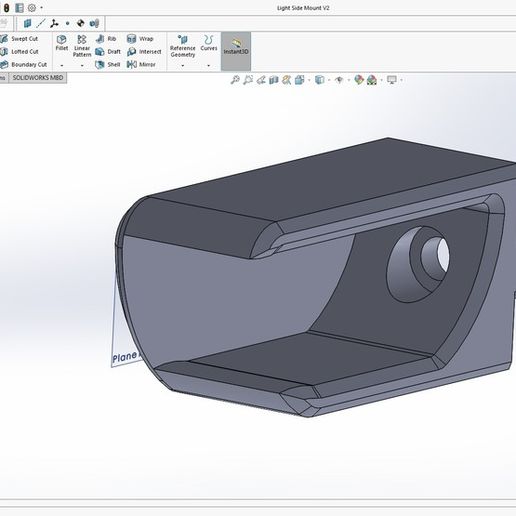 Side Mount for Rechargeable Wardrobe Light to 2020 Extrusion