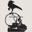 project_20240228_1443504-01.png crow wall art raven wall decor gothic skull cemetery decoration black magic