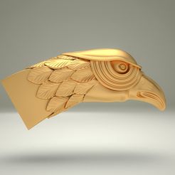 Left.jpg Fichier STL 3D Eagle Falcon Head - HAWK Head - 3D STL For CNC Router Carving Machine Artcam Aspire・Plan imprimable en 3D à télécharger