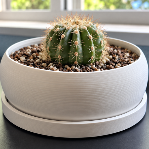 5 Inch Succulent Planter with Matching Drip Tray STL