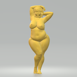 Abigail.png 3D file Abigail Sexy Plus Size BBW Model with Collar・Template to download and 3D print, voody