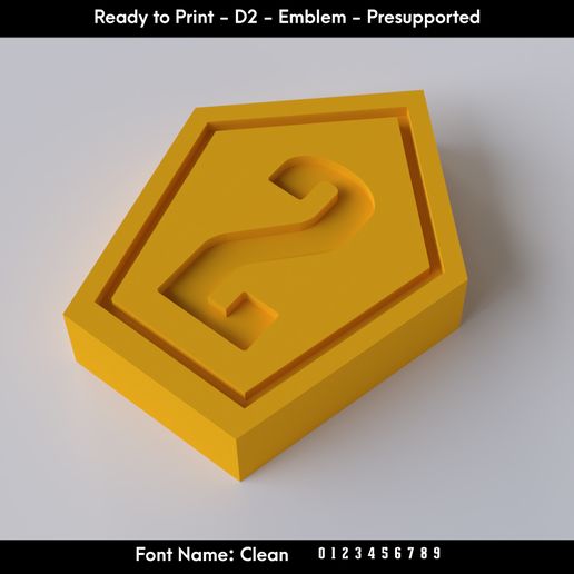 D2 Emblem - Clean  Font - Presupported