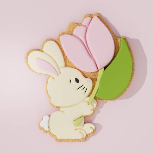 Bunny with Flower Cookie Cutter