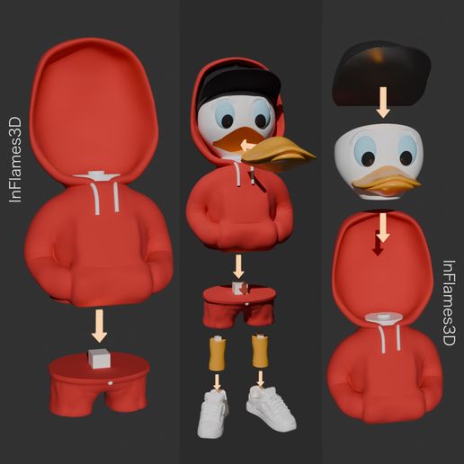 Untitled_Artwork2.jpg Duck Family Urban Vibes Huey (MULTIPARTS, 3MF)