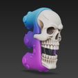 Skull-Themed-E-Letter-Keychain-3D-Print-File-22.jpg Skull-Themed "E" Letter Keychain 3D Print File