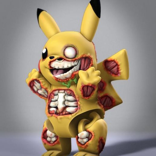 STL file Zombie Pikachu 🧟 ・Model to download and 3D print・Cults