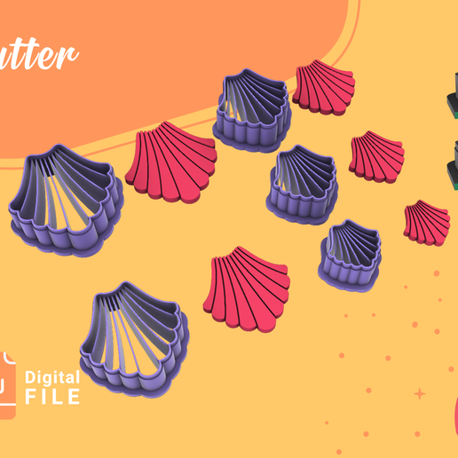 POLYMER CLAY CUTTERS *5 SIZE/scallop 2 version cut/EULITEC.COM/CC/COPYRIGHTED LICENSE 3D model