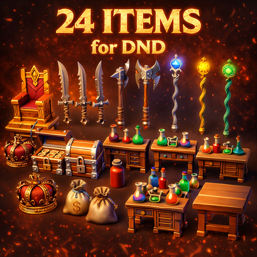 24 Items & DND Loot: The Adventurer's Treasure Pack