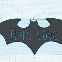 Nerd_Cave_Bat_Sign_1.png Placa de identificación Nerd Cave Bat Sign
