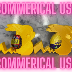 Commerical-USe.png Archivo STL PORTAHUEVOS DE CREMA PIKACHU Uso comercial・Modelo para descargar e imprimir en 3D