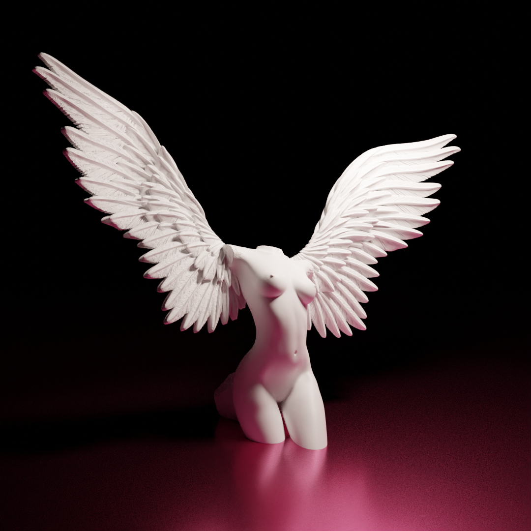 Download 3mf File Woman Angel Sculpture • 3d Printing Template ・ Cults