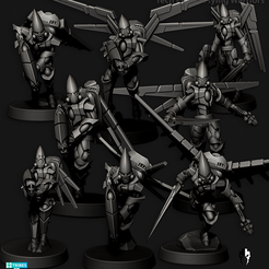 Tech_Elves_Flying_FlyingWarriors.png Fichier 3D Tech Elves - Guerriers volants・Plan pour impression 3D à télécharger