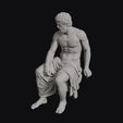 Seated_Eros_0015.jpg Eros Seated Bearded Muscular Figure With Drapery Statue