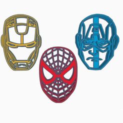 sd.jpg Fichier STL Avengers Cookie Cutter Set 3×/ Iron Man Captain America Spider-Man Emporte-pièce Cutters・Idée pour impression 3D à télécharger