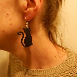DSCN1139.jpg STL file Cat earrings・3D printer model to download