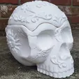 Tazón y Tapa Calavera Ouija. Bombonera de Halloween, decoración