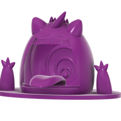 Gigantamax Gengar swamp SLA v5.png STL-Datei Gigantamax Gengar in a Swamp (Pokemon) キョダイマックス ゲンガー kostenlos・Modell zum 3D-Drucken zum herunterladen