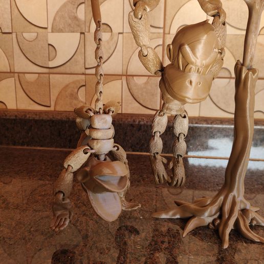 i es ms * é ee aa Eig ee #4 ‘ got Nee il Flexible Affen - flexi Donkey Kong 3D-Druckmodell