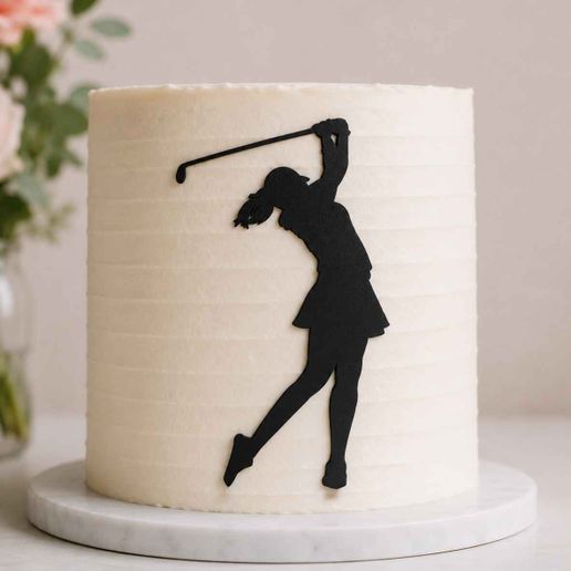 Golf Girl Silhouette Cake Topper