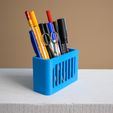 assymetric-desk-organizer-pencil-holder.jpg Pencil Organizer, Modern Desk Decor | Slimprint