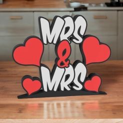 MrsMrs-Gesamt.jpg Mrs & Mrs hearts, neon sign, lightbox, love, wedding, Valentine's Day