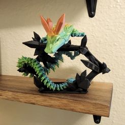 Dragon de cristal, animal de compagnie articulé et flexible, impression en place, fantaisie.