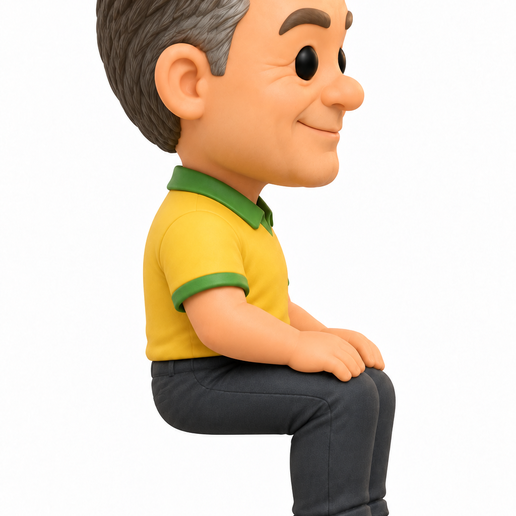 BONECO SENTADO NO MONITOR - LULA E FLAVIO - ELEIÇÕES 2026