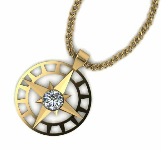 ring3.jpg COMPASS PENDANT 3d printable model