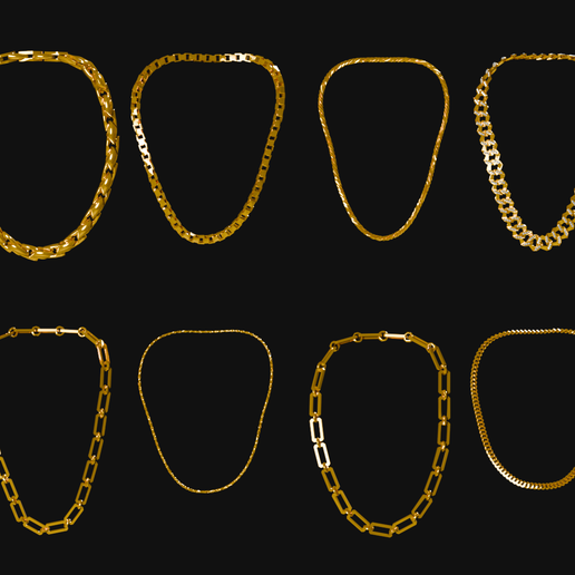 📿 Luxury Modular Gold Chain STL | 3D Necklace Jewelry Model | Printable ...