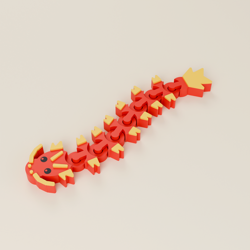 Flexi Lunar New Year Dragon | Chinese Dragon Print-in-Place Toy | 2 Colors, No Supports