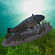 sumec-podstavec-high-quality-5.png catfish / Siluriformes / sumec velký underwater statue detailed texture for 3d printing