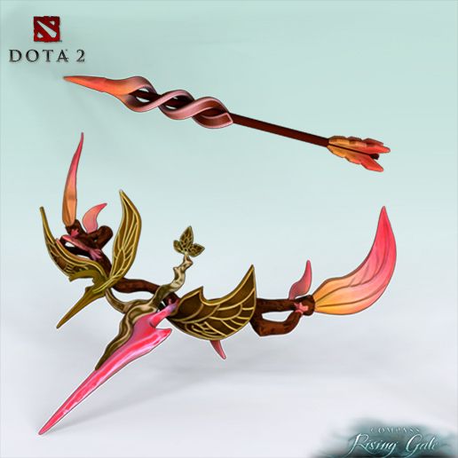 Dota 2 Windranger Arcana Bow and Arrow 3D model