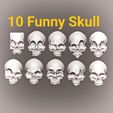 IMG_20220814_141602.jpg 30 Human Type Half Skull (10 Alien Skull, 10 Funny Skull,10Normal Skull)   STL File